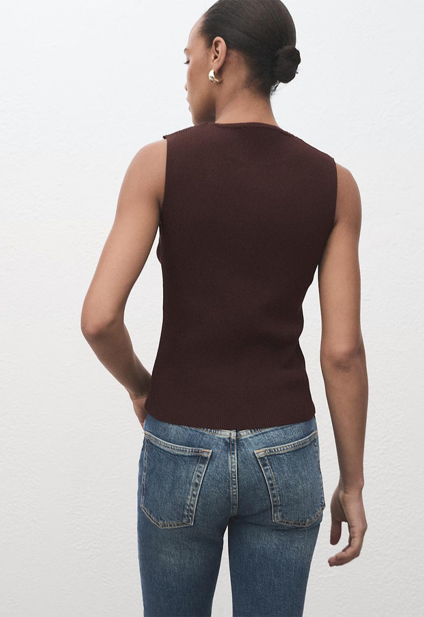 MANGO - Vest mateo -  brown