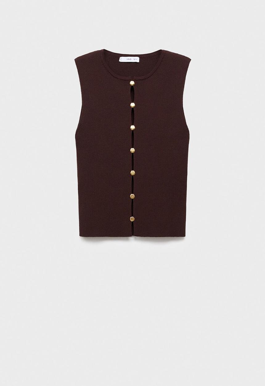 MANGO - Vest mateo -  brown