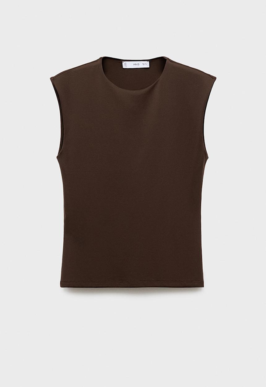 MANGO - T-shirt gala -  brown