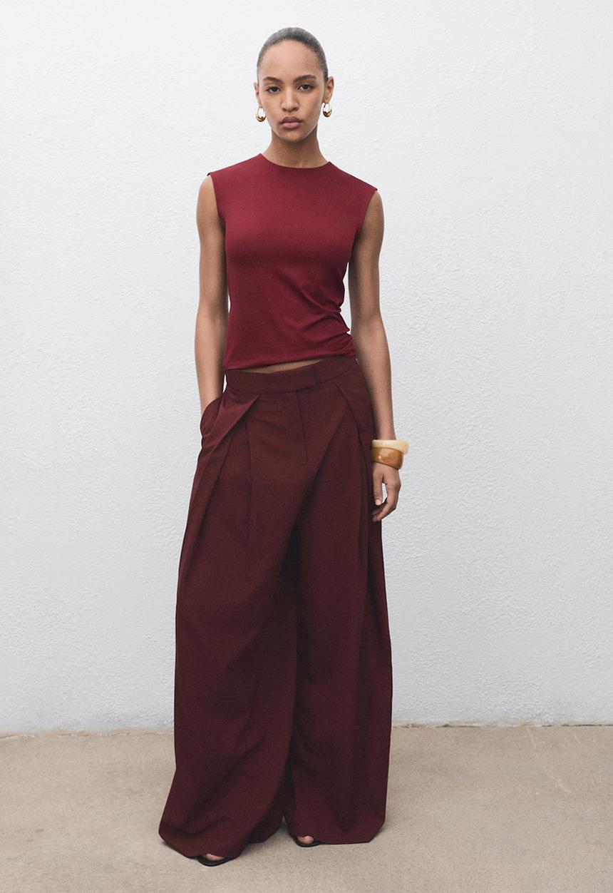 MANGO - T-shirt gala -  dark red