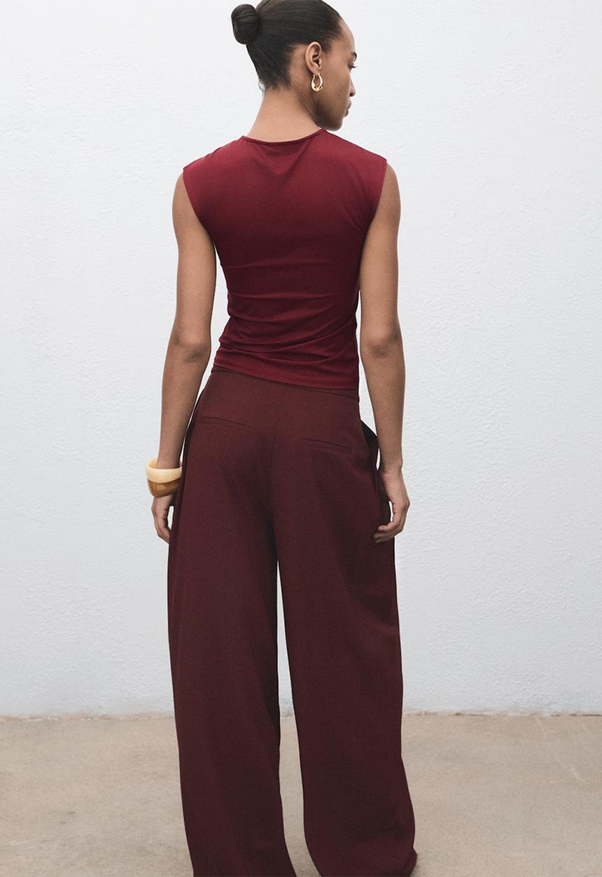 MANGO - T-shirt gala -  dark red
