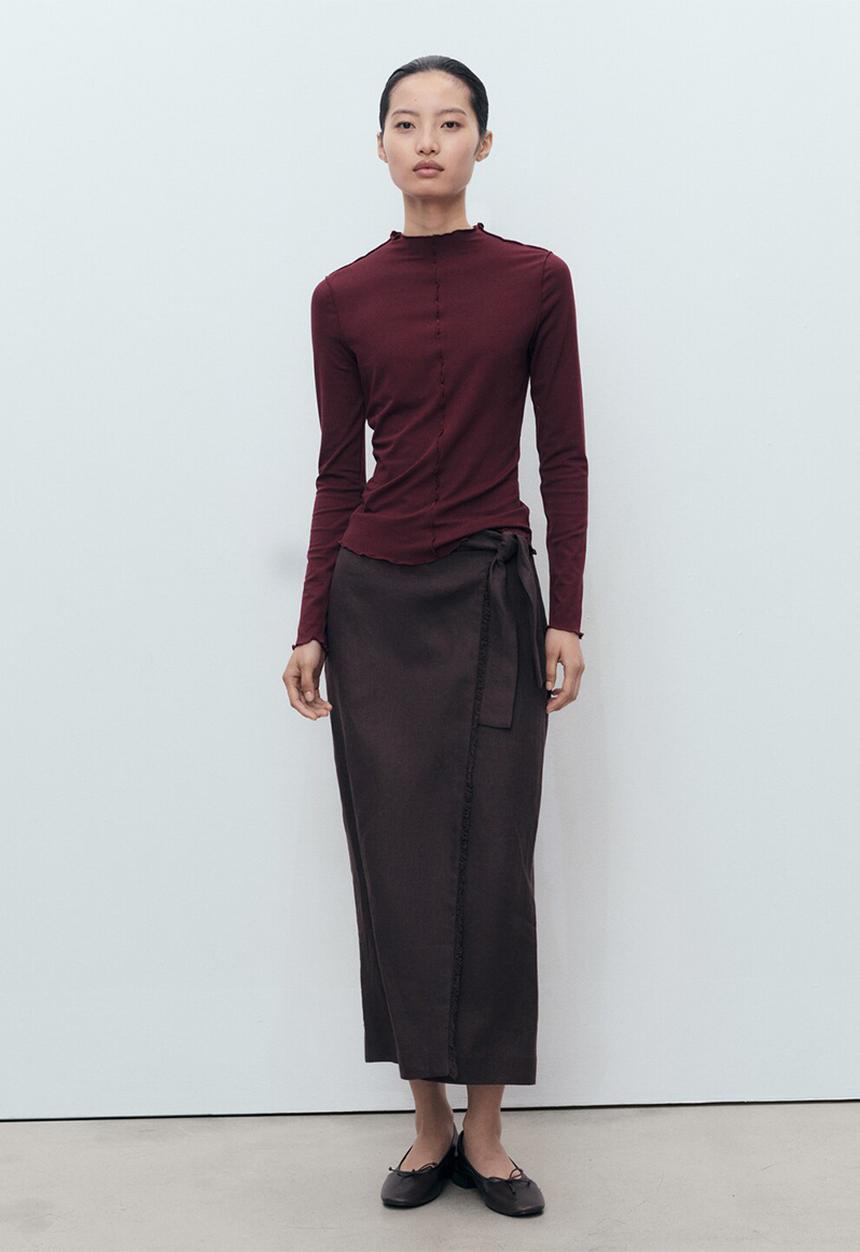 MANGO - Camiseta gala - dark red