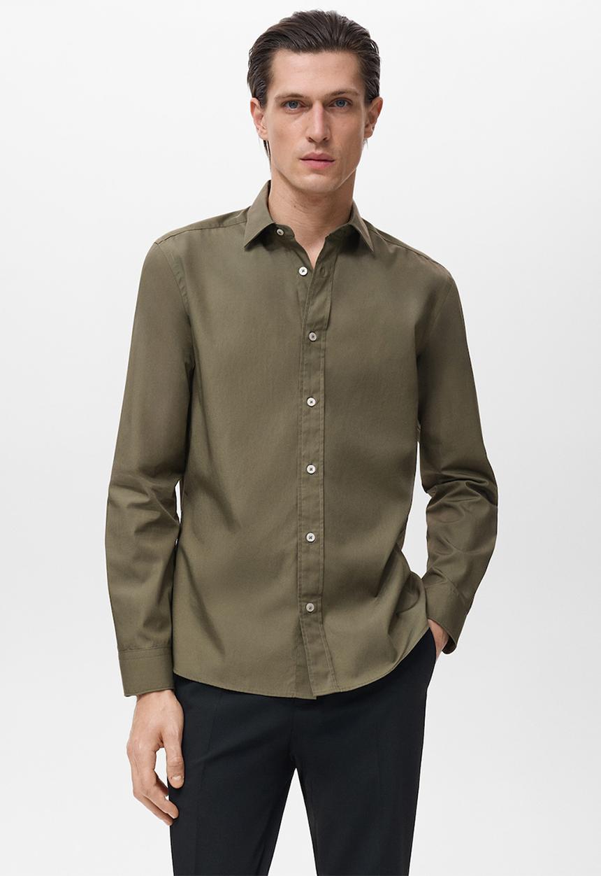MANGO - Camisa Play - Khaki