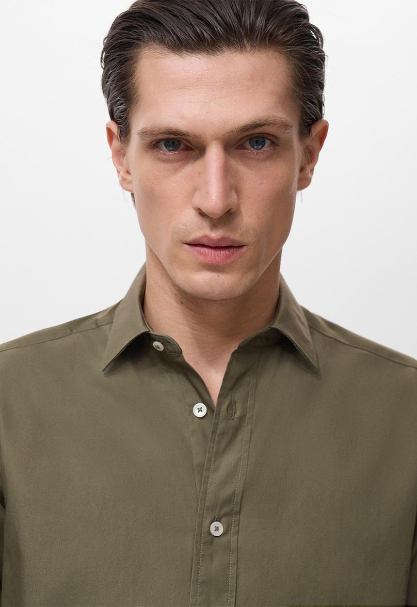 MANGO - Camisa Play - Khaki
