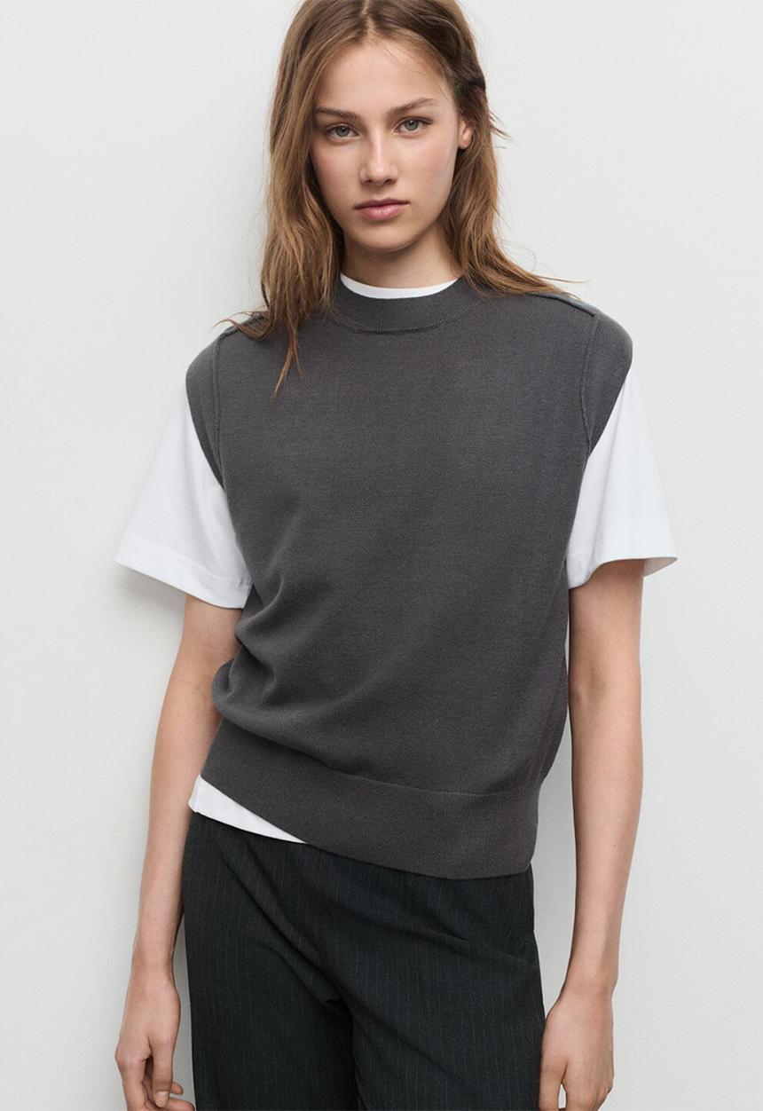 MANGO - Chaleco mateo - charcoal