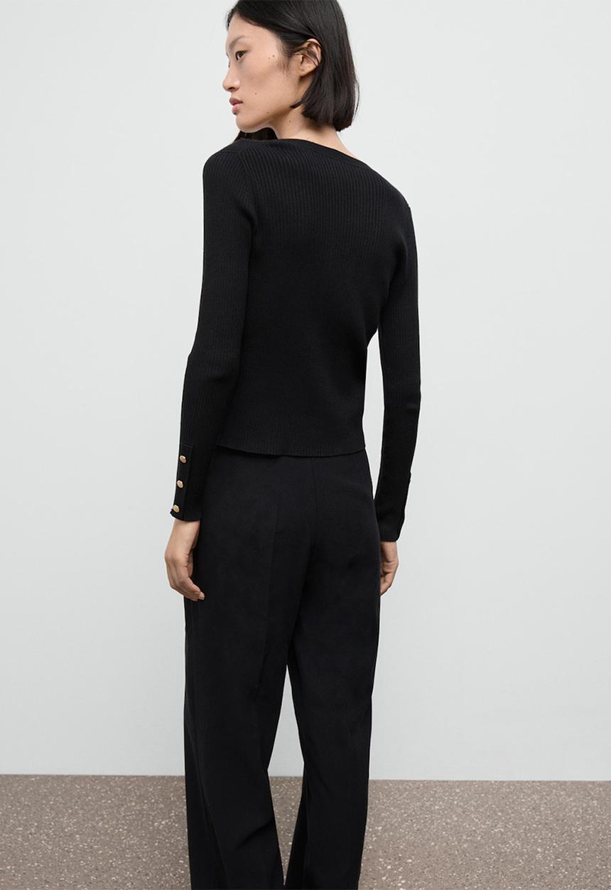 MANGO - Cardigan botona - black