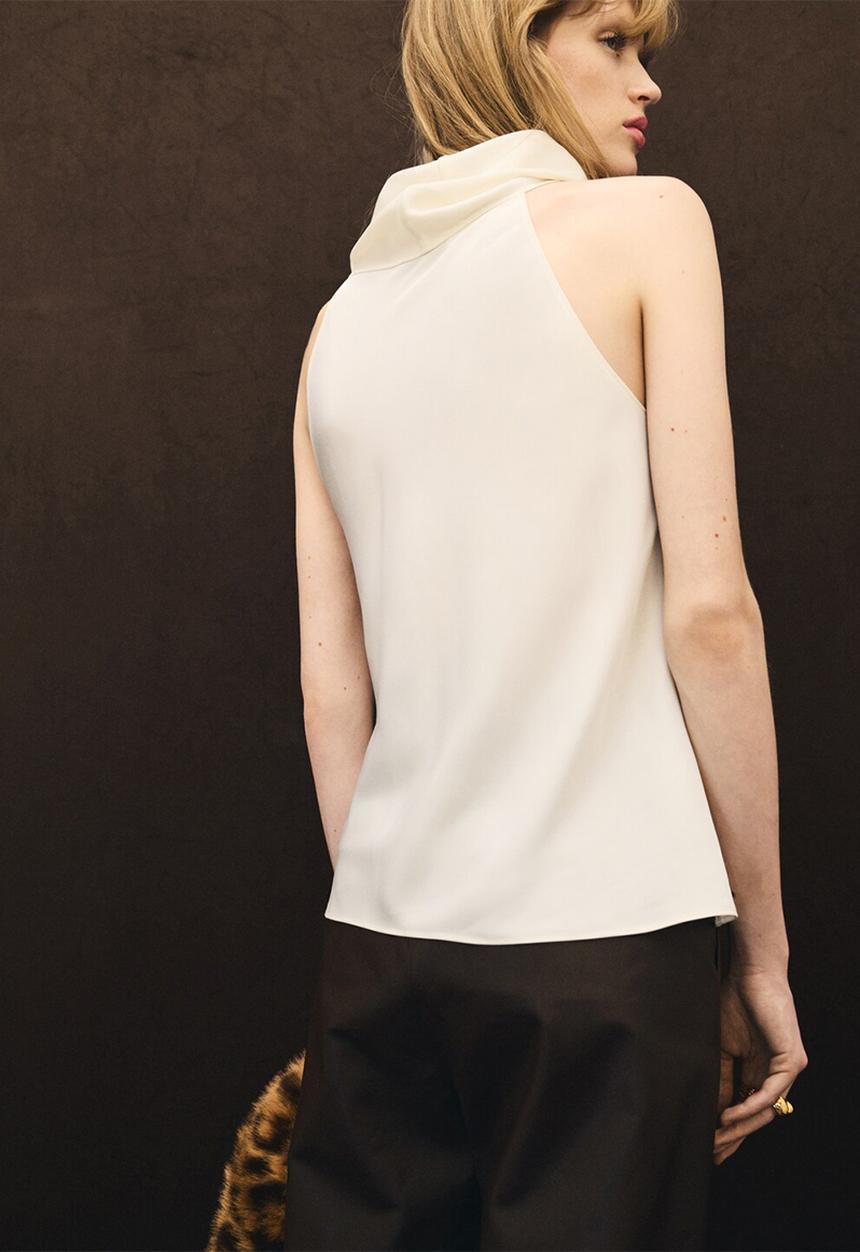 MANGO - Blusa grass -  light beige