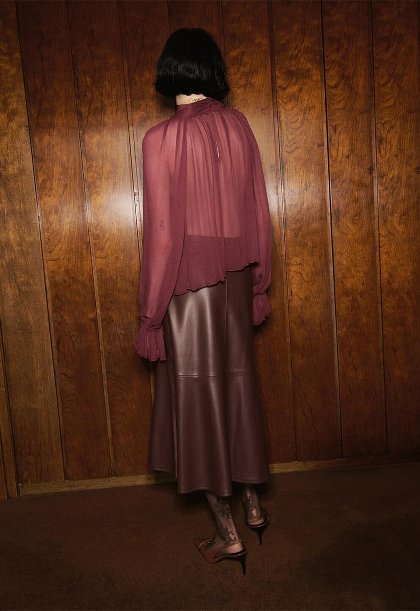 MANGO - Blouse pasha - dark red