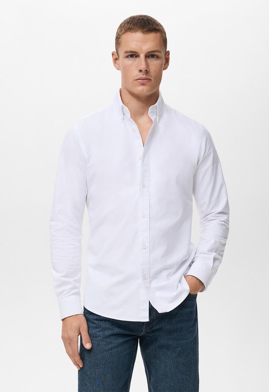 MANGO - Camisa Oxford - White
