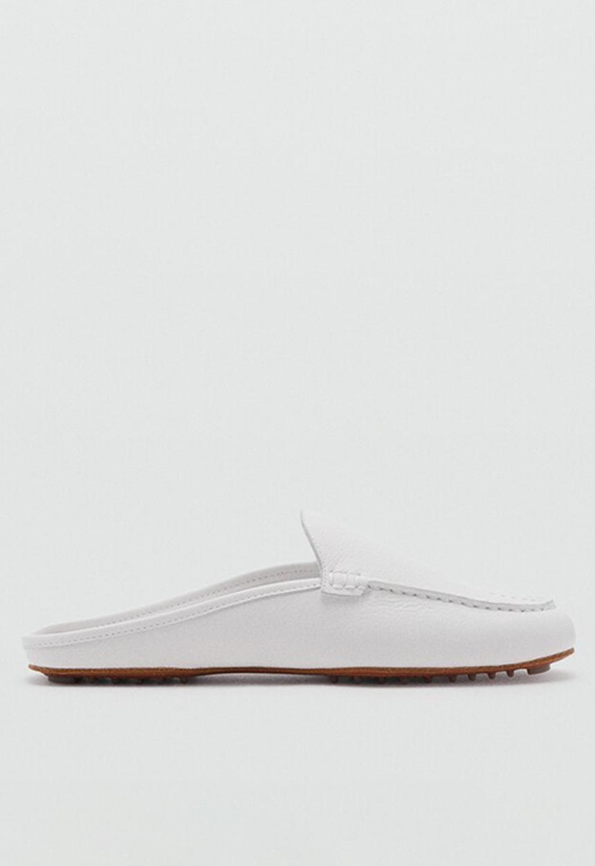 MANGO - Marra leather mule - white