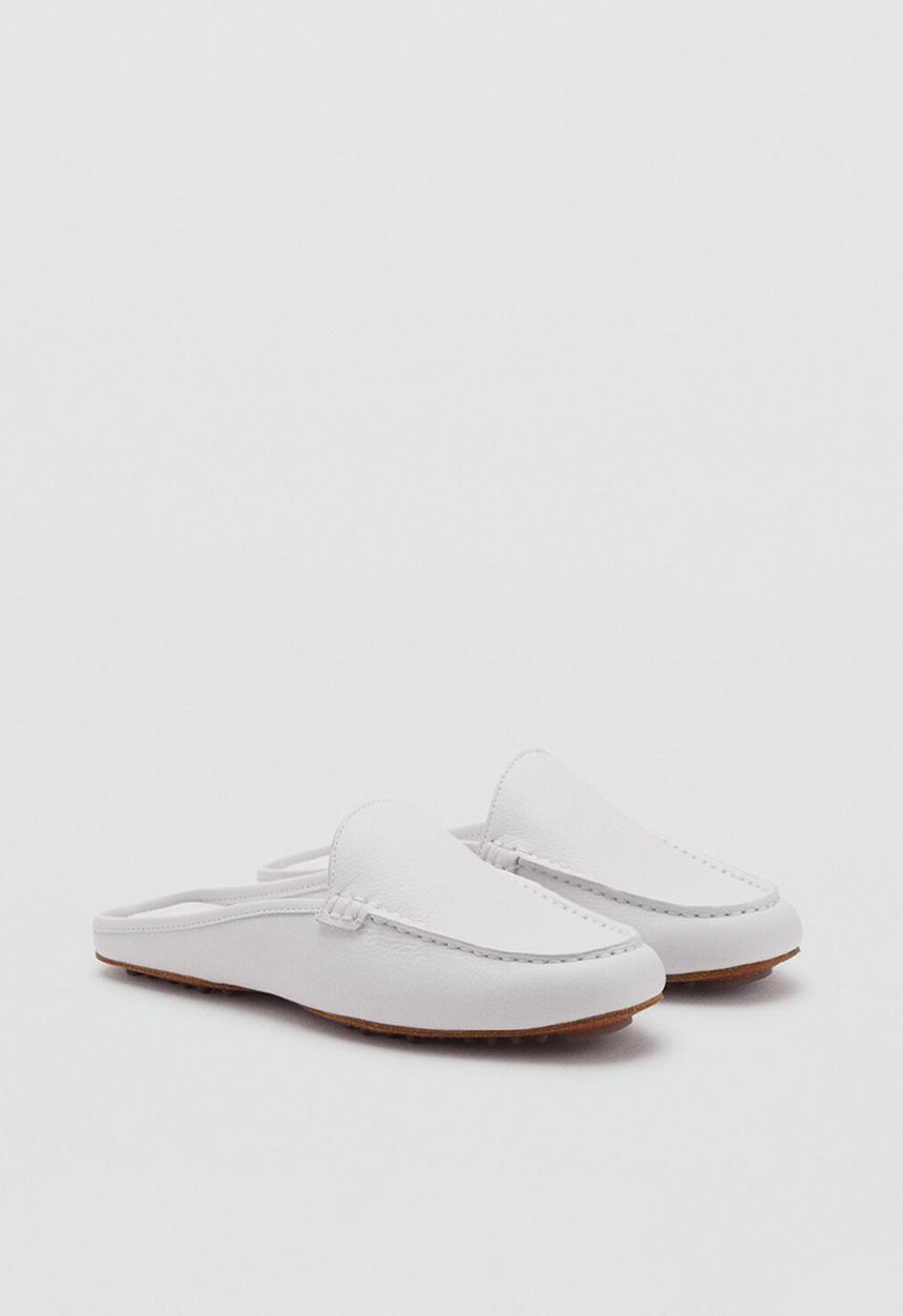 MANGO - Marra leather mule - white