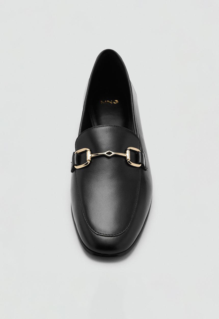 MANGO - House1 leather loafer - black