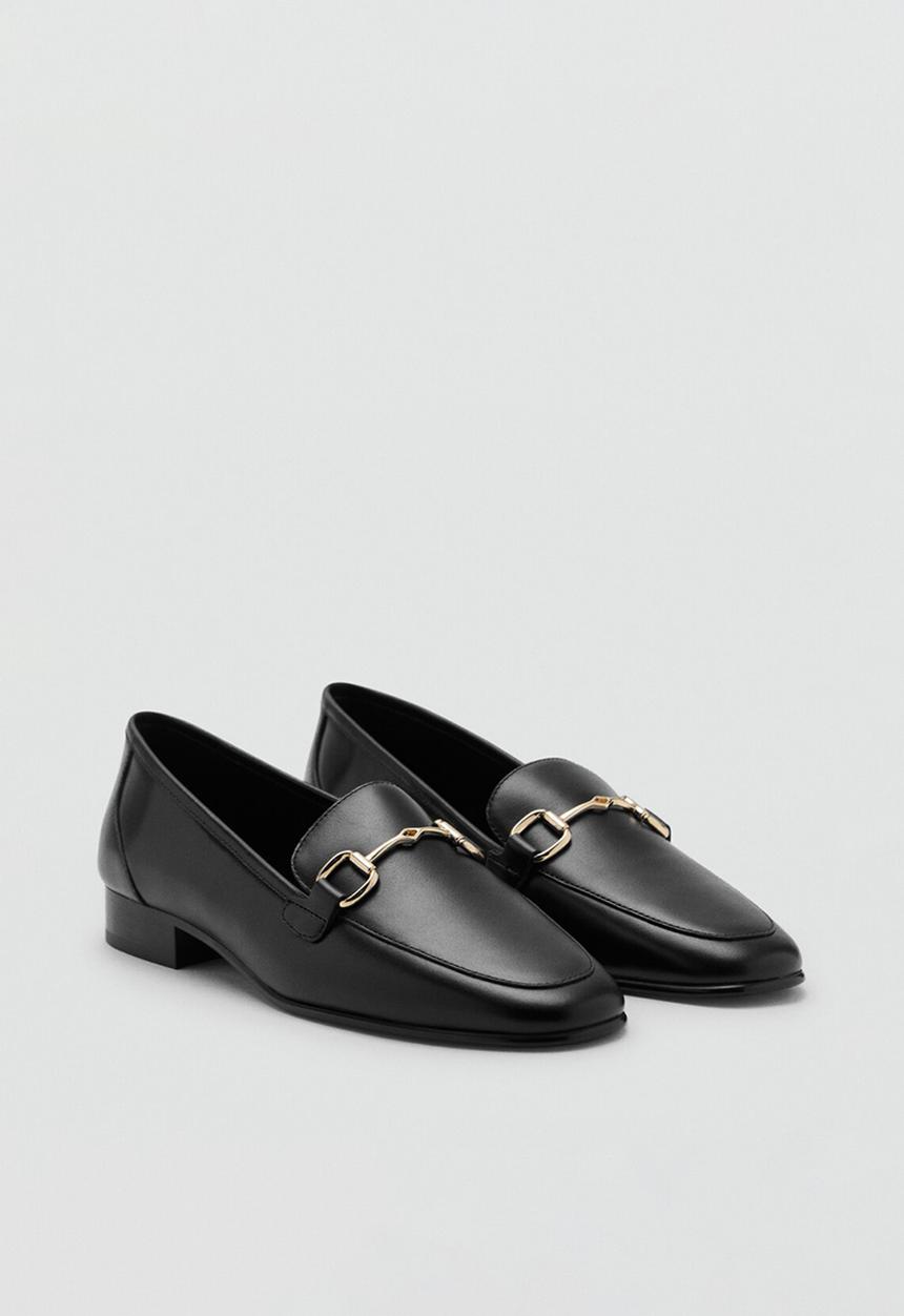 MANGO - House1 leather loafer - black