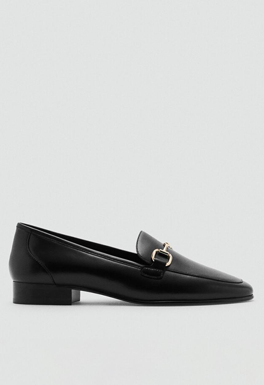 MANGO - House1 leather loafer - black