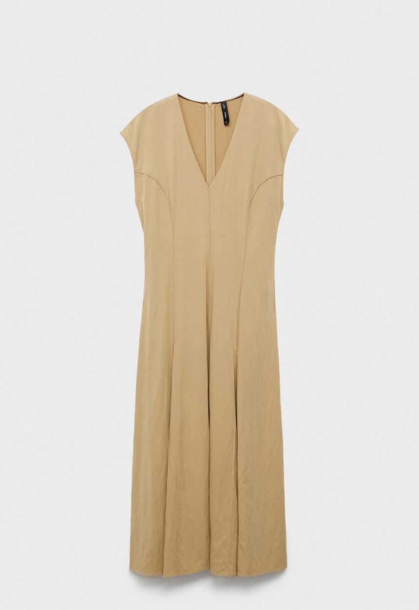 MANGO - Dress sprung - beige