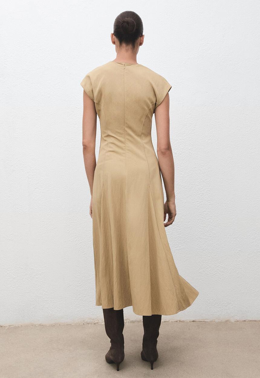 MANGO - Dress sprung - beige