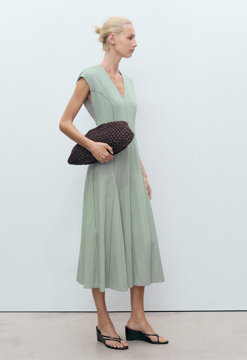 MANGO - Dress sprung -  green