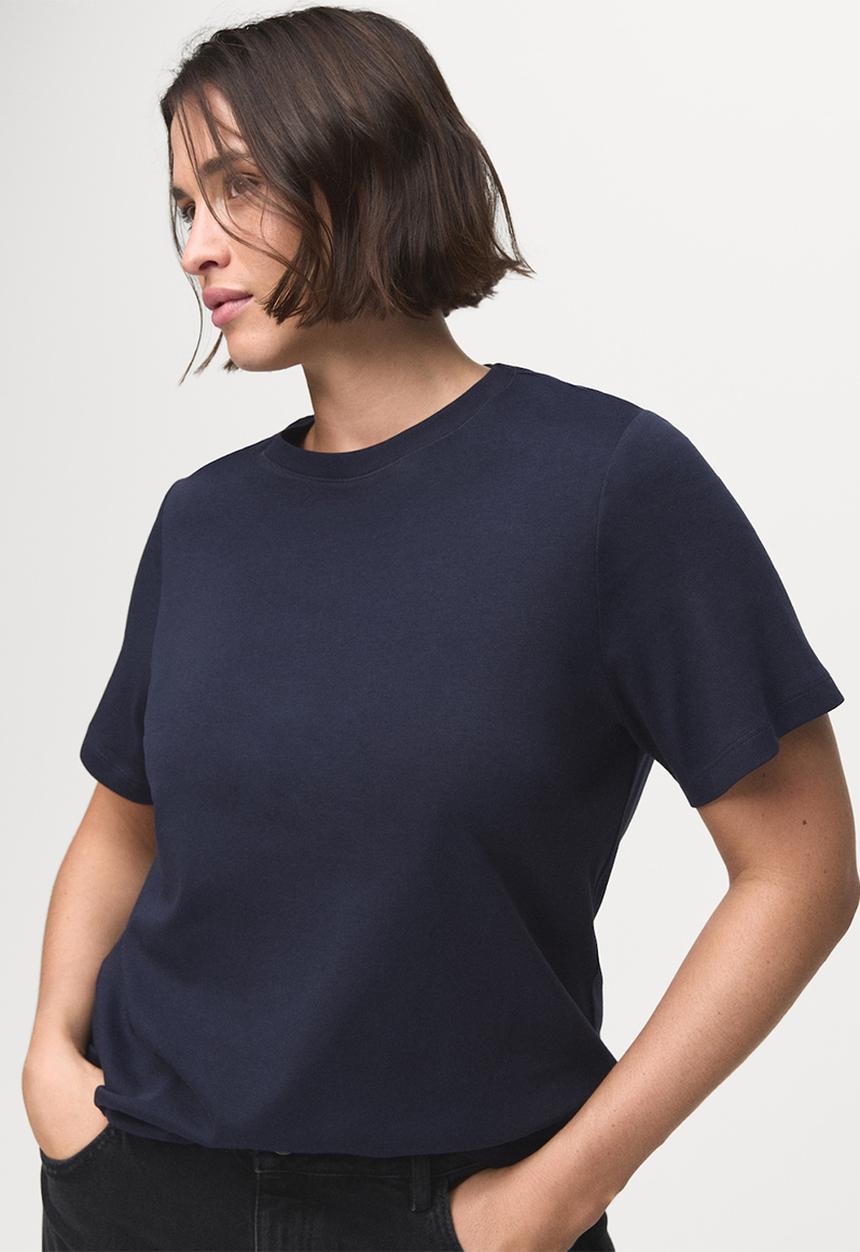 MANGO - T-shirt rita -  midnight navy