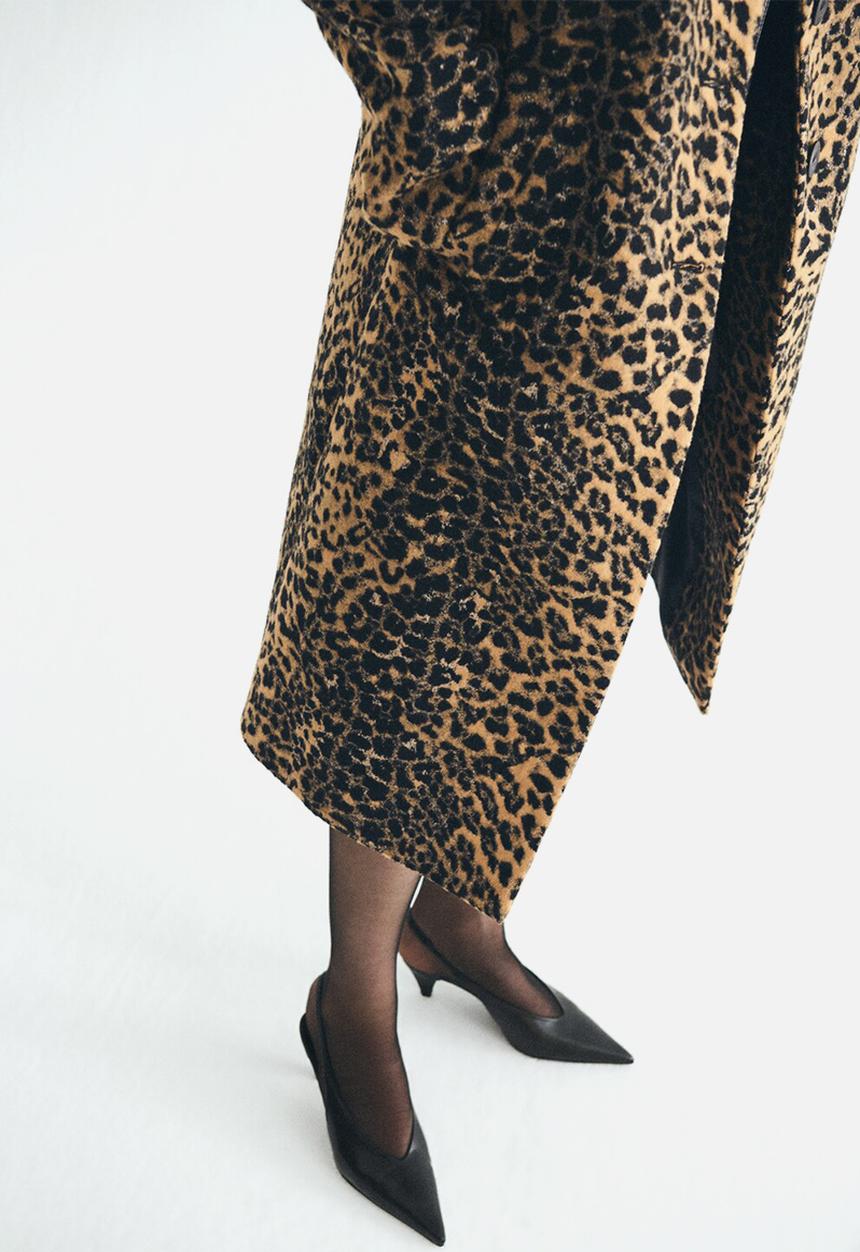 MANGO - Banan leather heel - black