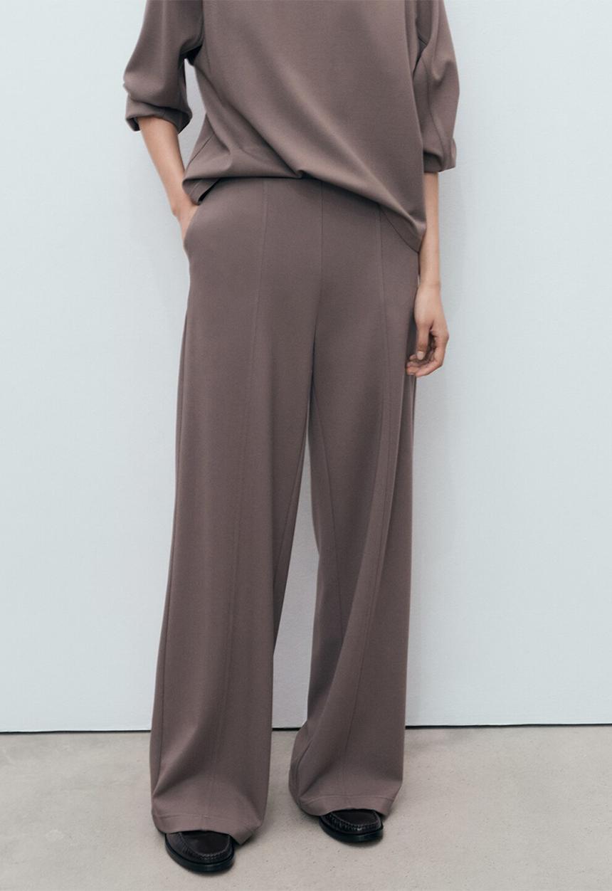 MANGO - Trouser florida - light brown