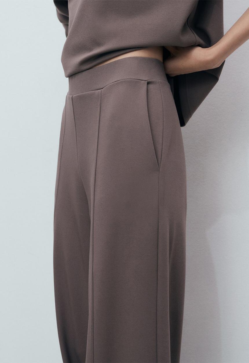 MANGO - Trouser florida - light brown