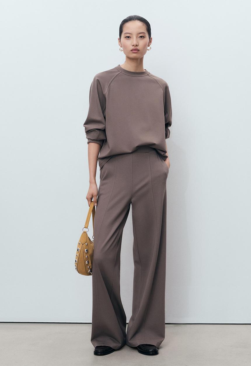 MANGO - Trouser florida - light brown