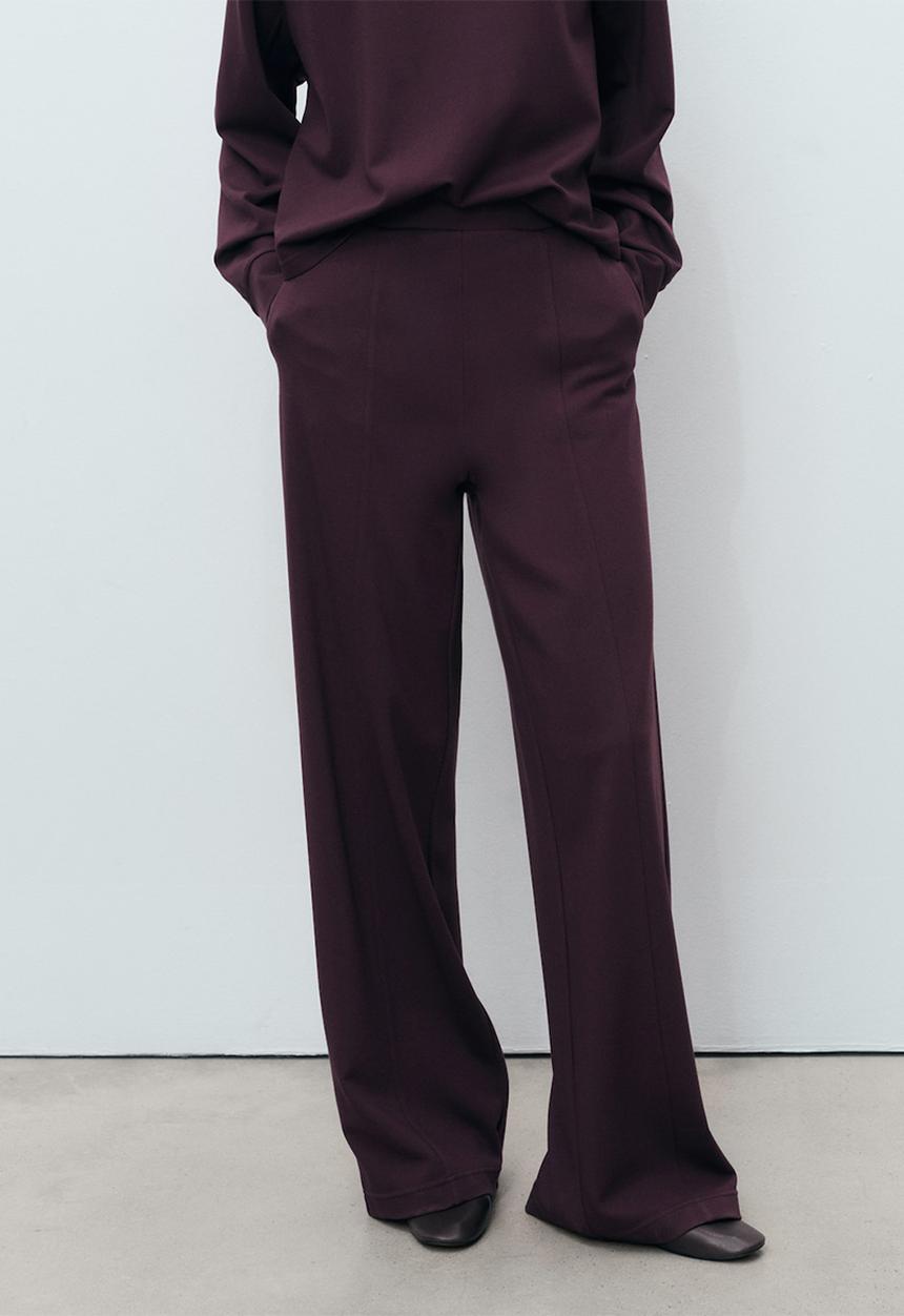 MANGO - Trousers florida  -  dark red