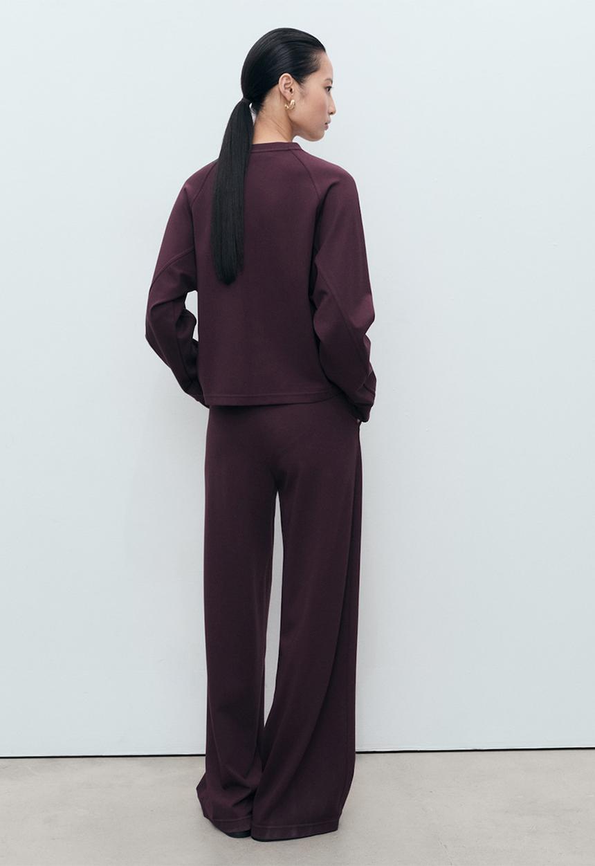 MANGO - Trousers florida  -  dark red