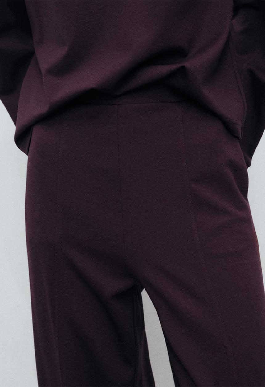 MANGO - Trousers florida  -  dark red