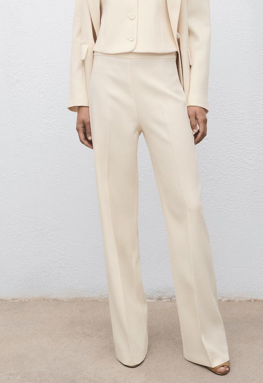 MANGO - Trousers iguana -  light pastel yellow