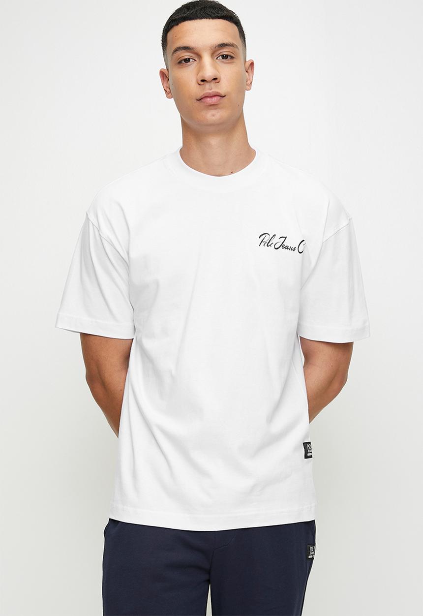 POLO - Vuyani pjc short sleeve cursive logo tee - white