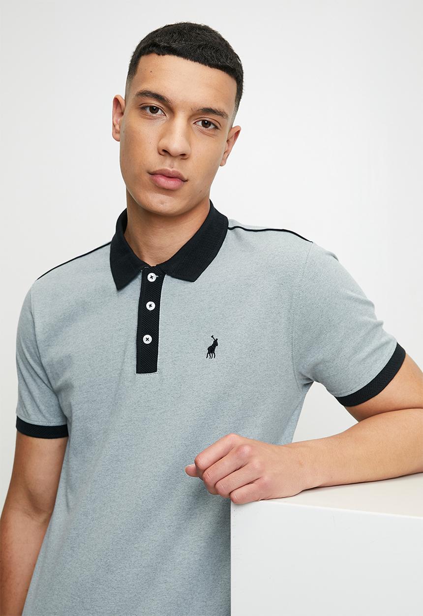 POLO - Vishnu contrast collar piping ss golfer - light blue