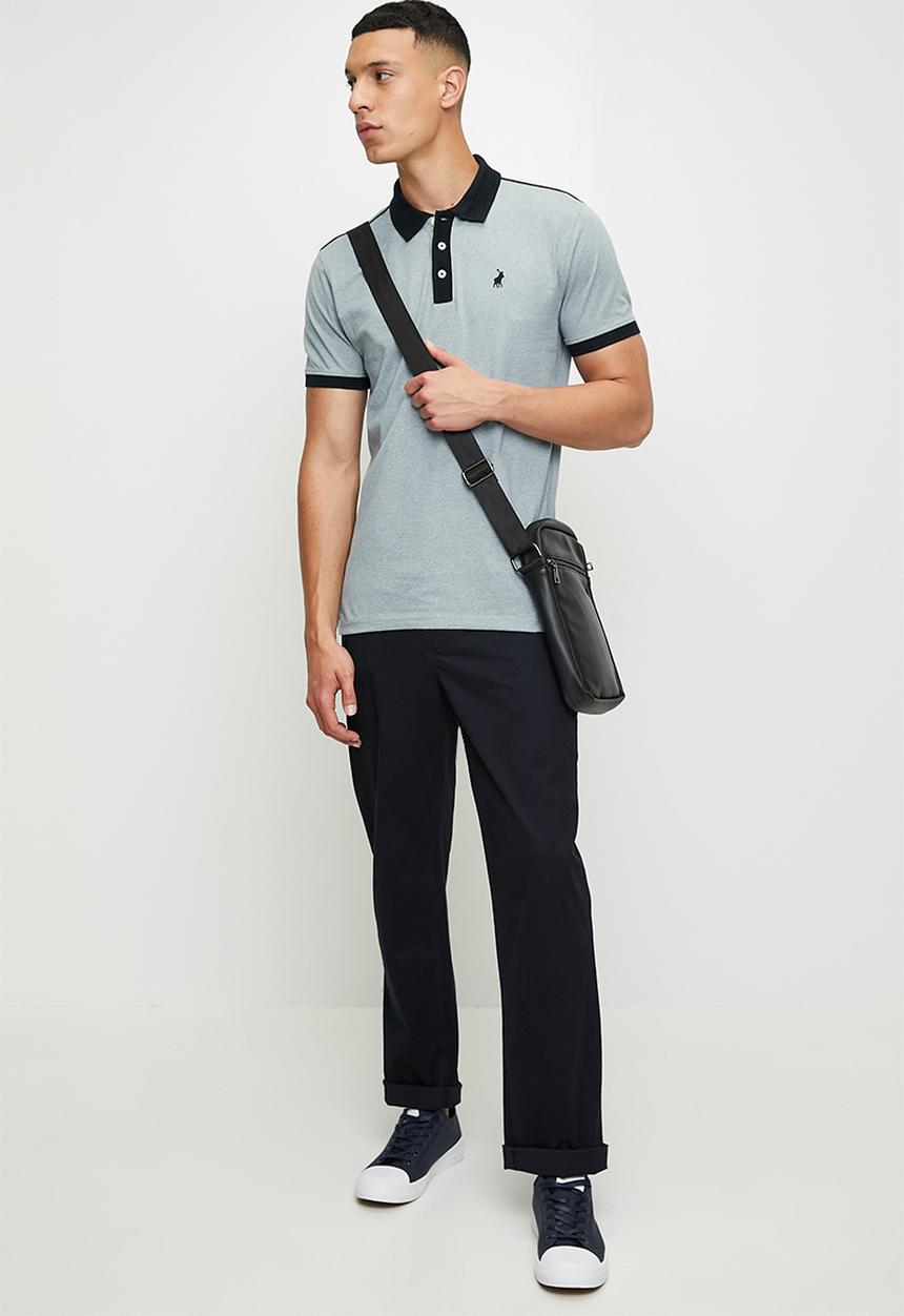 POLO - Vishnu contrast collar piping ss golfer - light blue