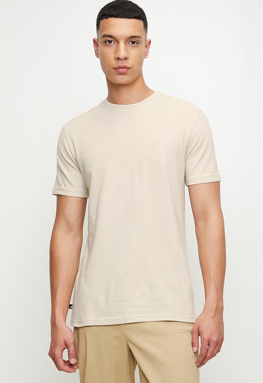 POLO - Dorian pique ss t-shirt - stone
