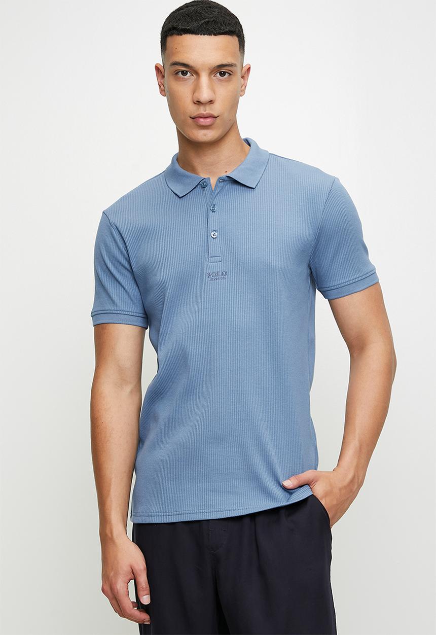 POLO - Kamo pjc ribbed short sleeve golfer - blue