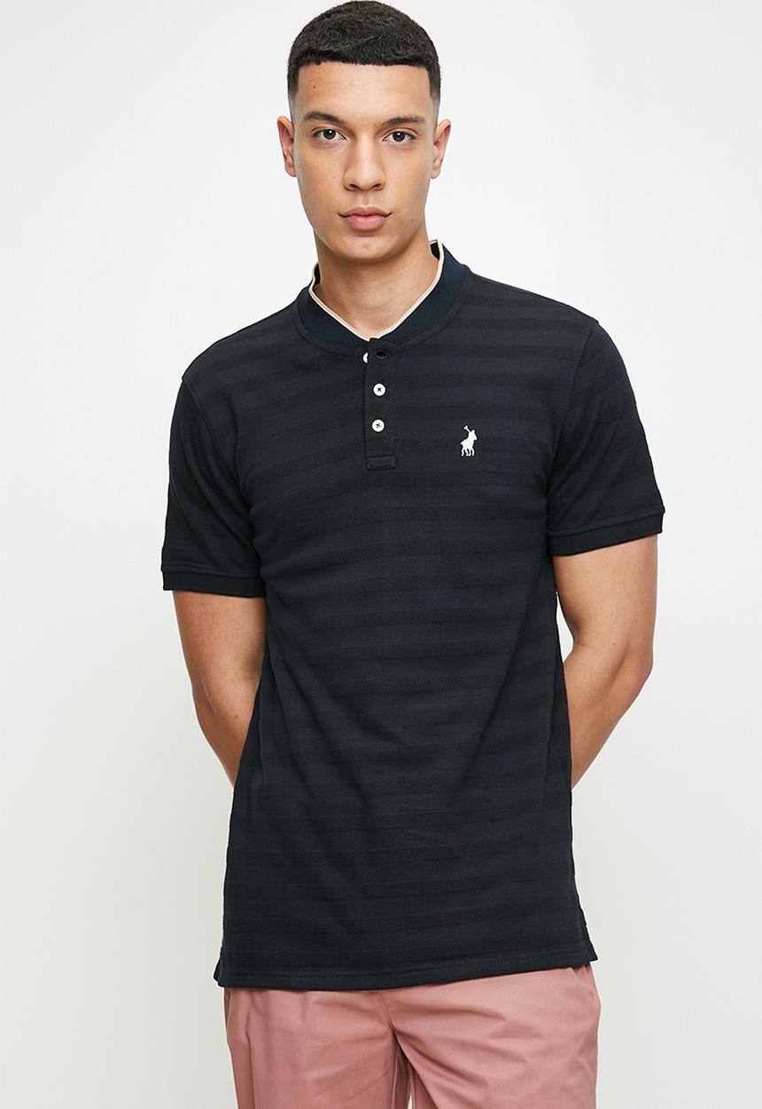 POLO - Benton jacquard short sleeve golfer - navy