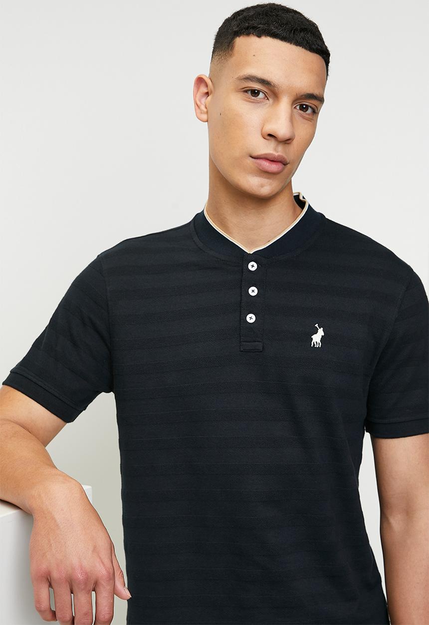 POLO - Benton jacquard short sleeve golfer - navy