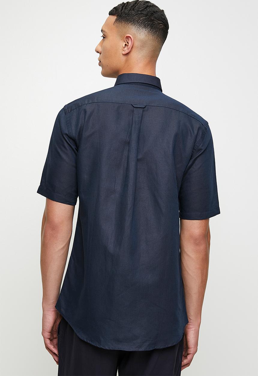 Ben Sherman - Cotton Linen Shirt S/S - Navy