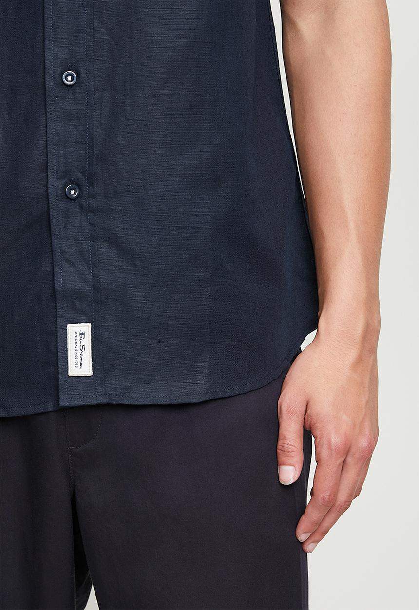 Ben Sherman - Cotton Linen Shirt S/S - Navy