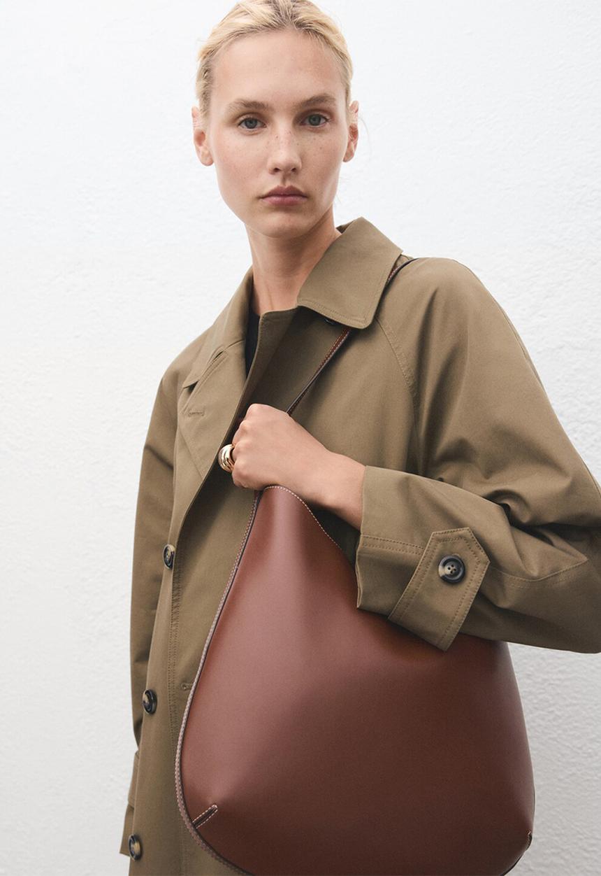 MANGO - Romeo shoulder bag - medium brown