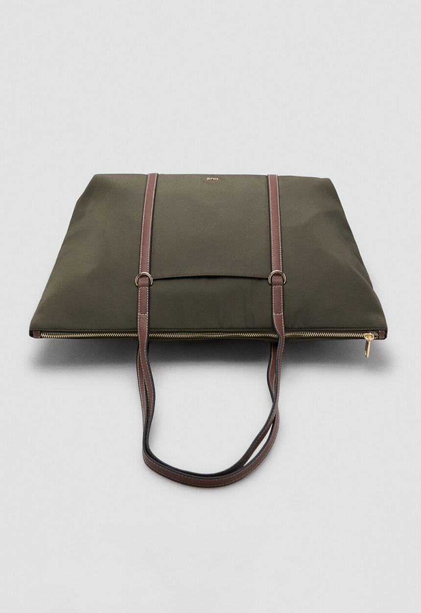 MANGO - Cobalt tote bag - brown/khaki