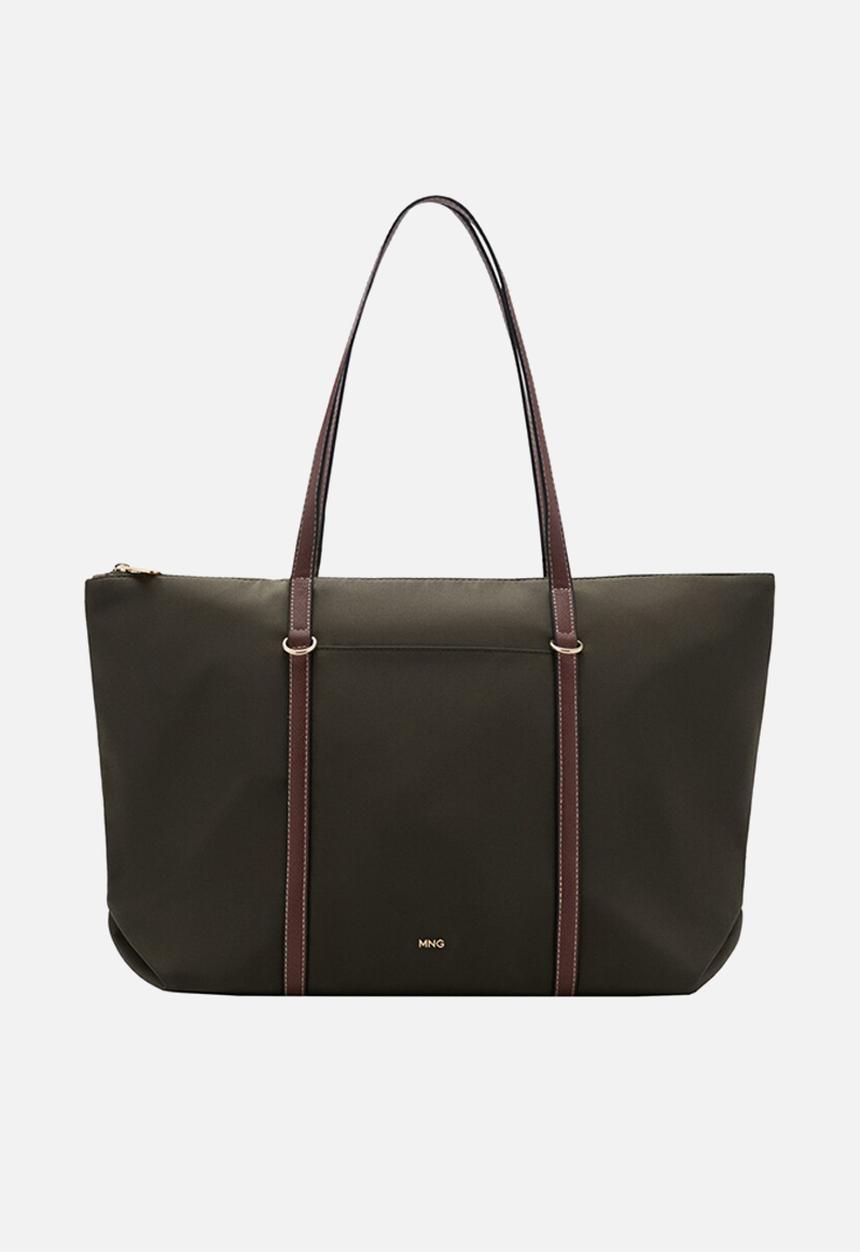 MANGO - Cobalt tote bag - brown/khaki