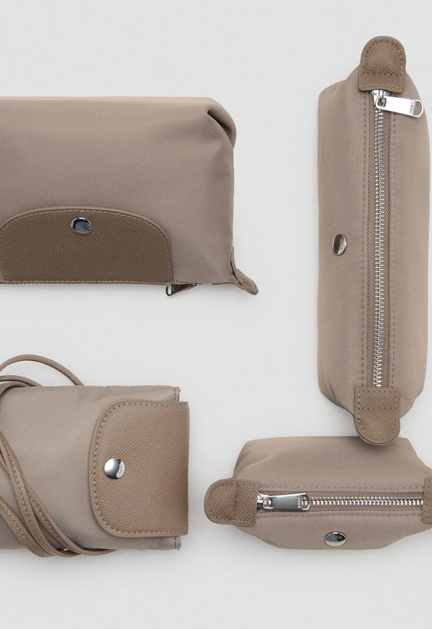 MANGO - Neceser M Nanda Cosmetic Bag - Greish Brown