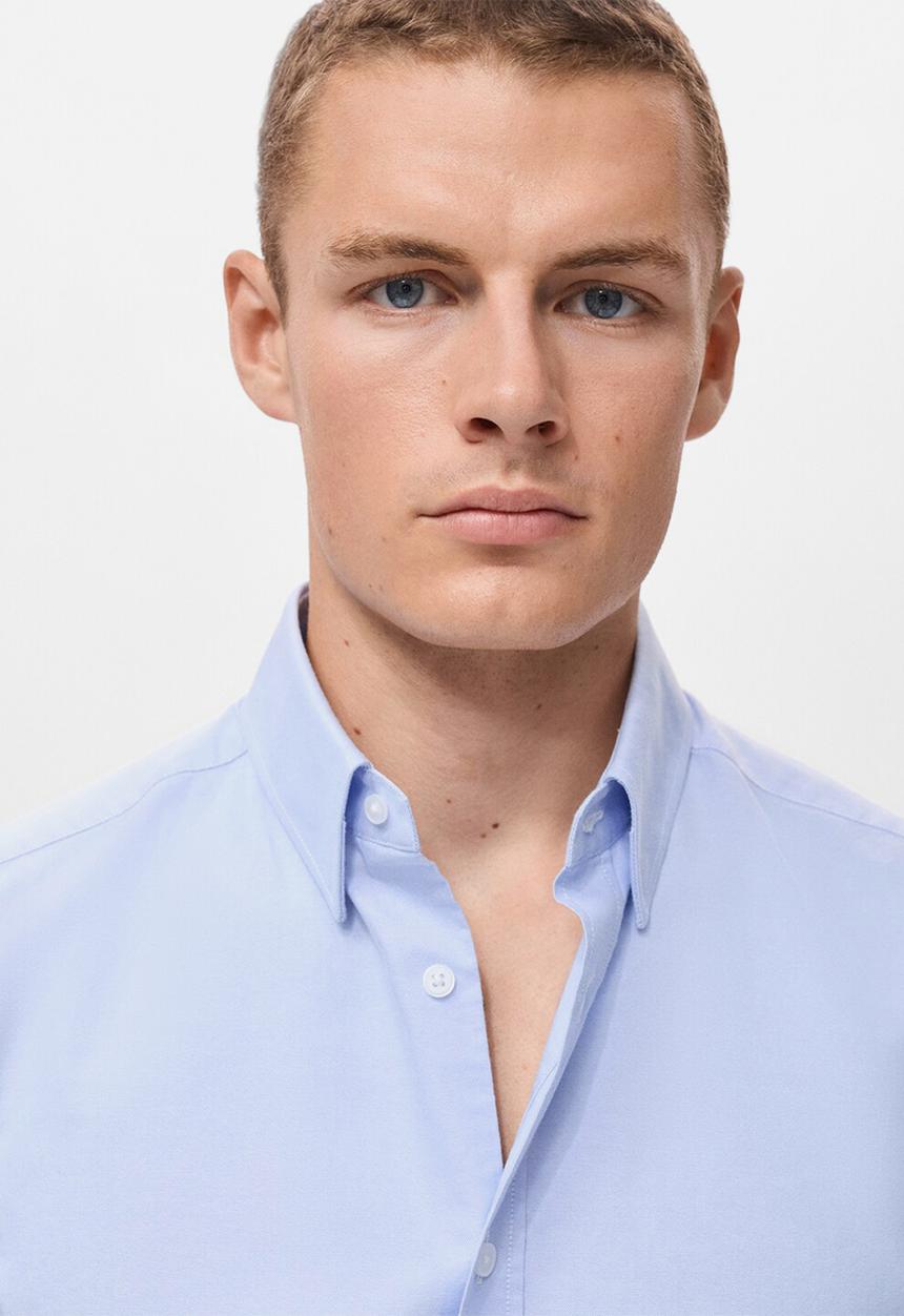 MANGO - Camisa Oxfordf - Sky Blue