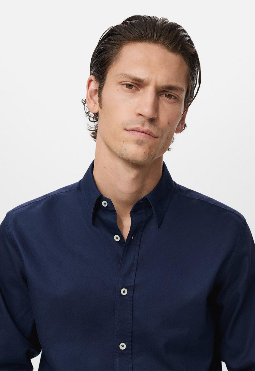 MANGO - Camisa Oxfordf - Navy