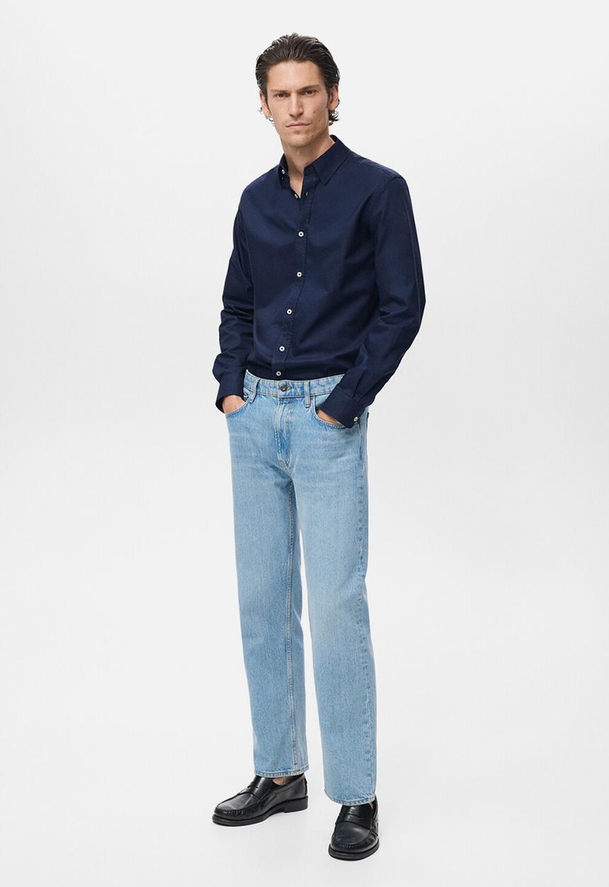 MANGO - Camisa Oxfordf - Navy