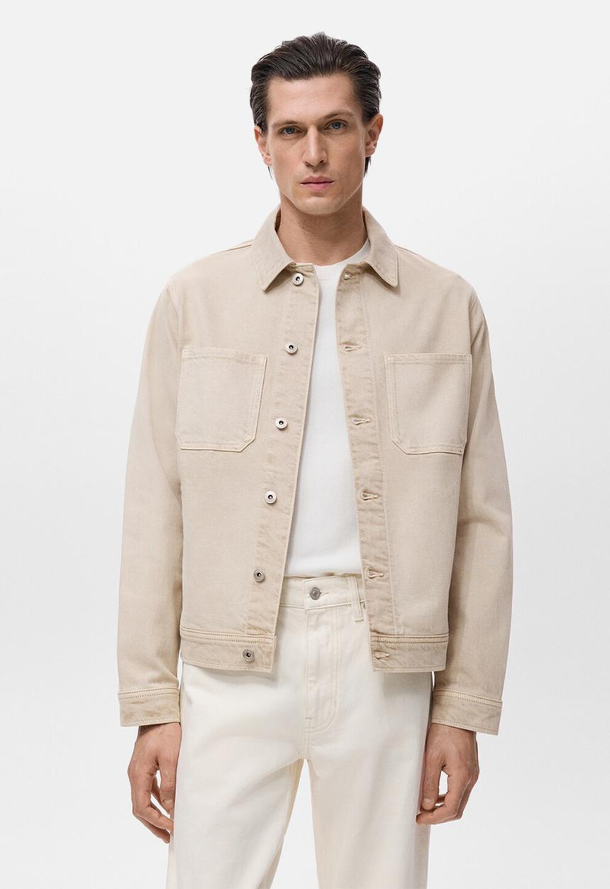 MANGO - Cazadora Ryan Denim Jacket  - Sand