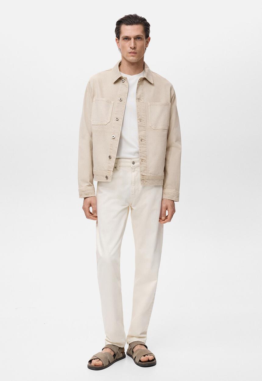 MANGO - Cazadora Ryan Denim Jacket  - Sand