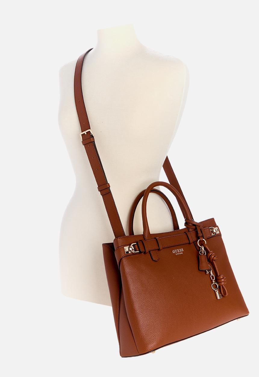 GUESS - Gregoria Large Gfriend Satchel Bag - Brown