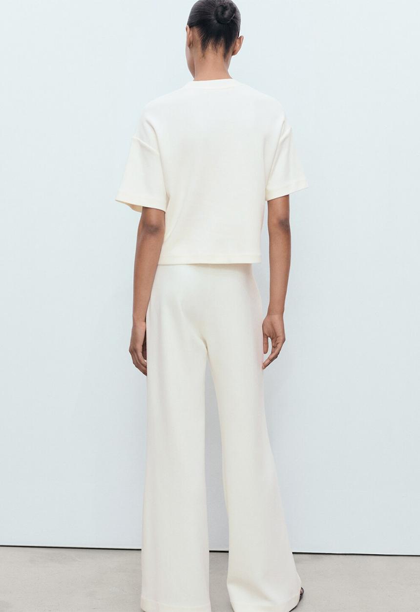 MANGO - Camiseta pico - light beige